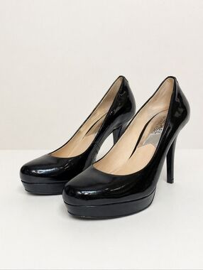 Michael Kors Black Patent Platform Pumps Size 6 Classic Stiletto Heels 4"